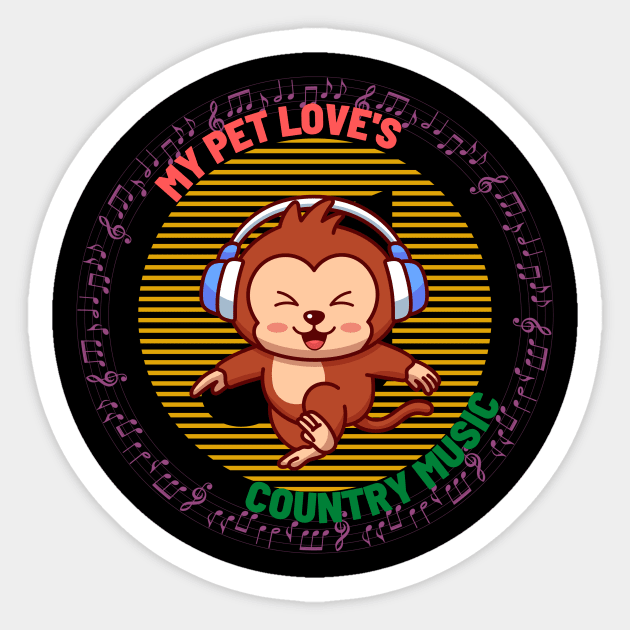 My pet loves country music Sticker by NICHE&NICHE